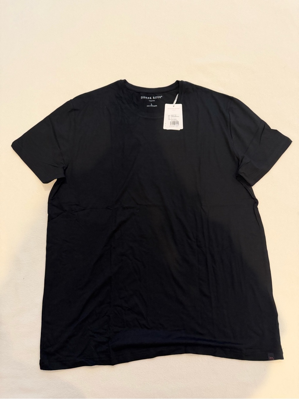 Derek Rose Black Short-Sleeve Crew T-Shirt L